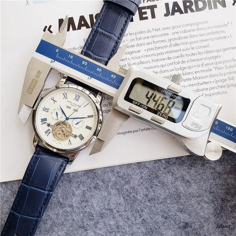 

New Automatic Mechanical Men Watch Silver Blue Stainless Steel Transparent Sapphire Glass AAA Glide Watches 377