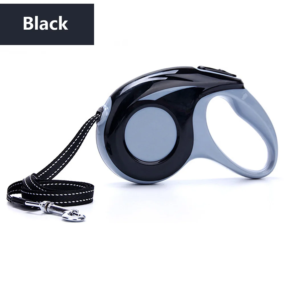 Black Pet Dog Leash Roulette for Dog Automatic Retractable Leash Cat Puppy Adjustable Rope Length Pet Walk Leash for Small Medium Dog Traction Rope - Color: Black Pet Dog Leash