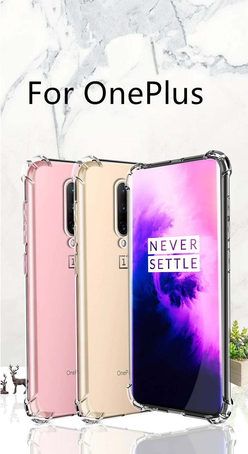 Для oneplus 7 pro чехол анти-осенний Мягкий ТПУ силиконовый чехол для oneplus 1,5 мм толстый прозрачный чехол для oneplus 7 pro