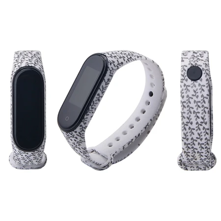 Mi band 3 4 ремешок Камуфляжный силиконовый универсальный ремешок для Xiaomi mi Band 4 3 band 4 Band 3 браслет с мультяшным принтом из ТПУ - Цвет: little sapling