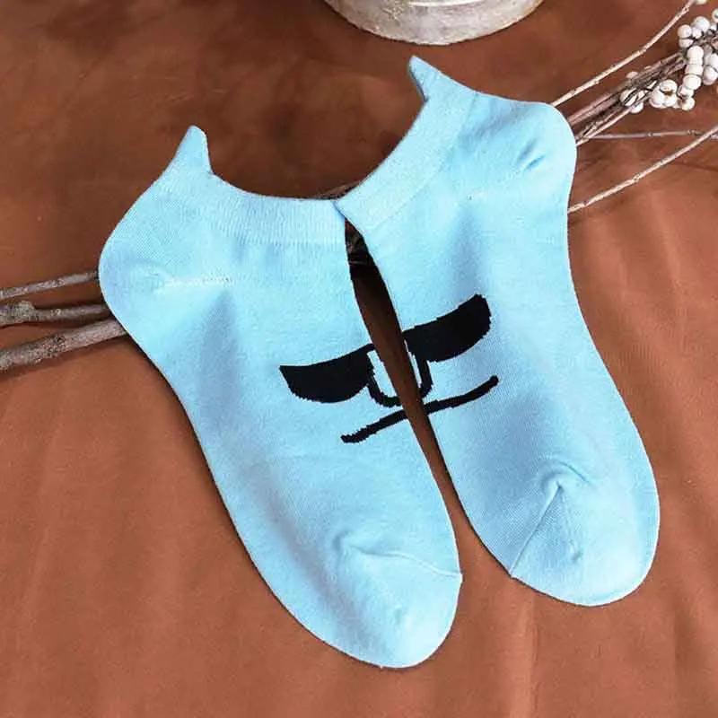 5 пар осенние модные короткие хлопковые носки с принтом для мужчин и женщин