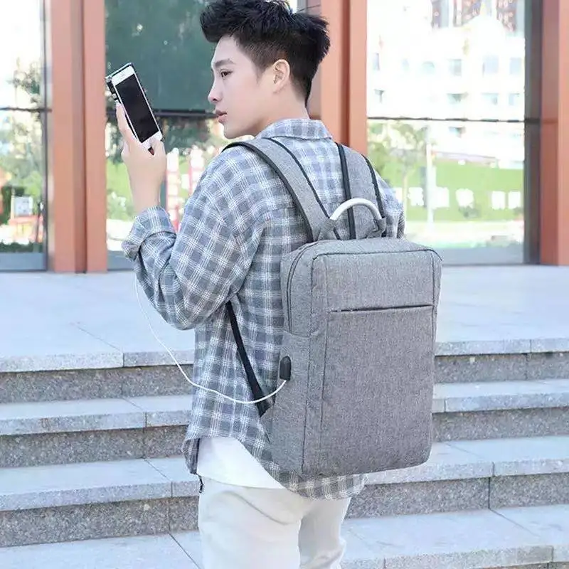 

Men's Backpack Travel Business Trip Laptop USB Charging Interface Simple Outside Bag Daypacks Male Leisure Large Capacity