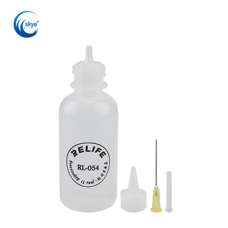 Relife RL-054 Solder Flux Paste Resin Tools Empty 50ML Liquid Plastic Alcohol Bottle Perfume Bottle with Needle Tip Repair