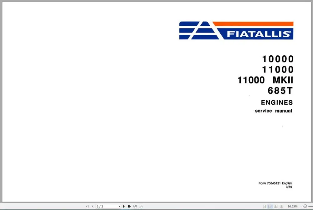 For Fiat Allis Tractor Service Library Operator &amp Maintenance Parts Manual PDF 28 6GB |