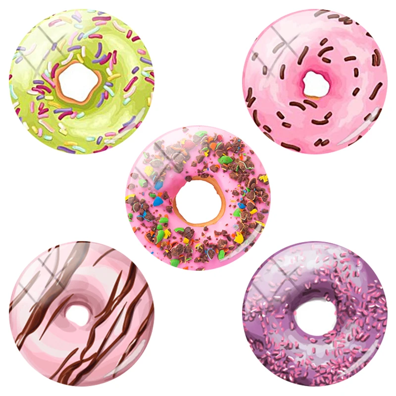 TAFREE Kawaii мультфильм булавка Пончики торт изображение круглая форма стеклянный