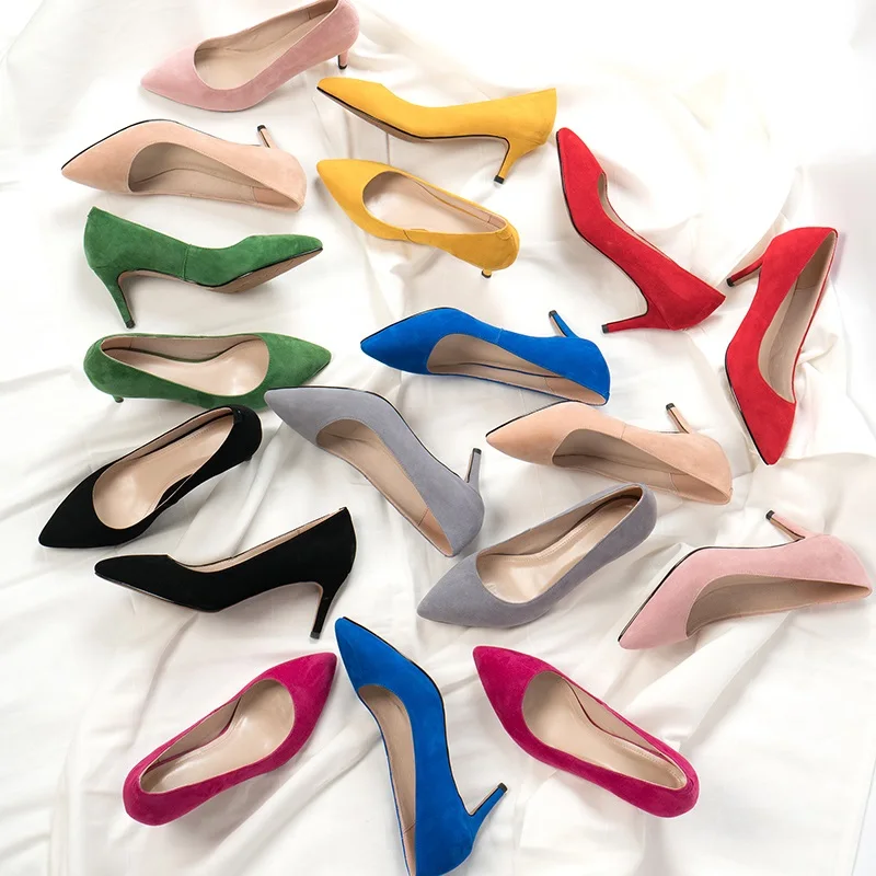 Туфли-лодочки женские на тонком высоком каблуке Офисная повседневная обувь