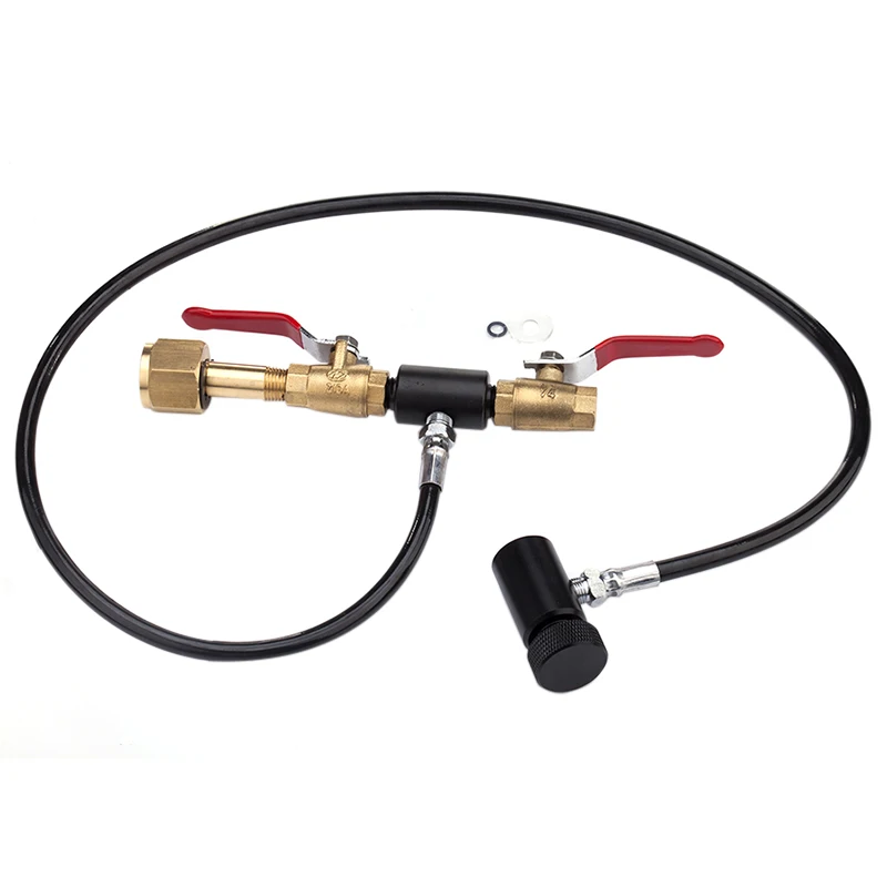 SPUNKY Paintball Deluxe Dual Valve Pro Co2 Tank Fill Station с плетеным шлангом из нержавеющей стали|fill
