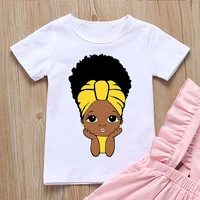 little black girls tshirts printed girls t shirts summer tops paint melanin princess black childrens t shirts girls clothes