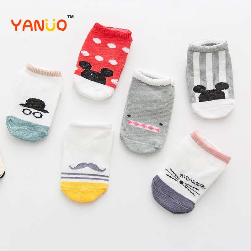 

1 пара, милые Нескользящие Детские носки-невидимки с рисунками, осенние новые детские хлопковые носки, одежда для От 0 до 4 лет и мальчиков