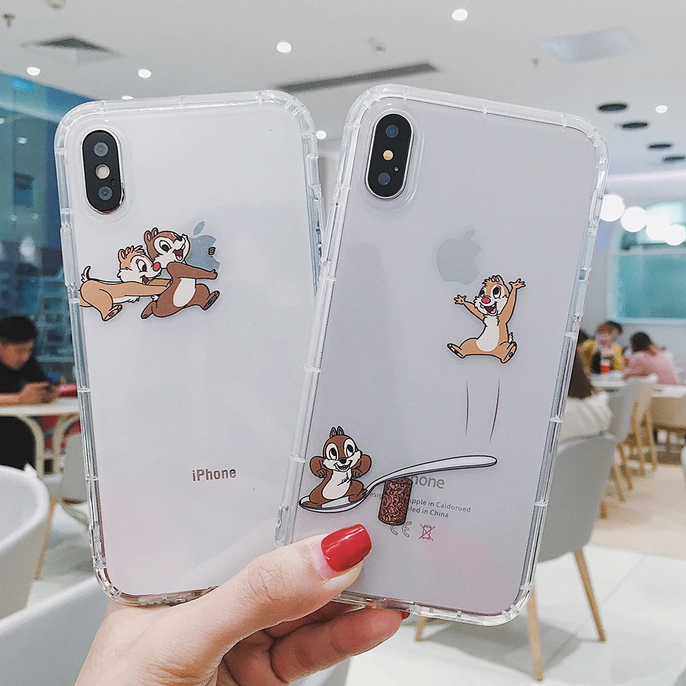 Мягкий прозрачный ТПУ чехол для iphone xs max xr Минни Винни Медведь Мультфильм