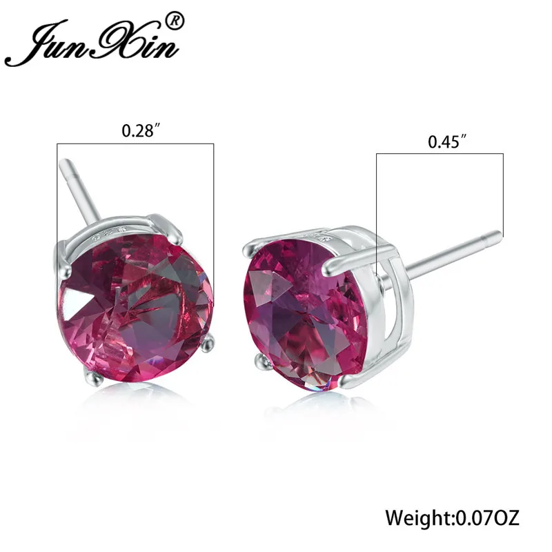 Mystic радужные огненные кристаллы круглые серьги с камнем белые золотые синие