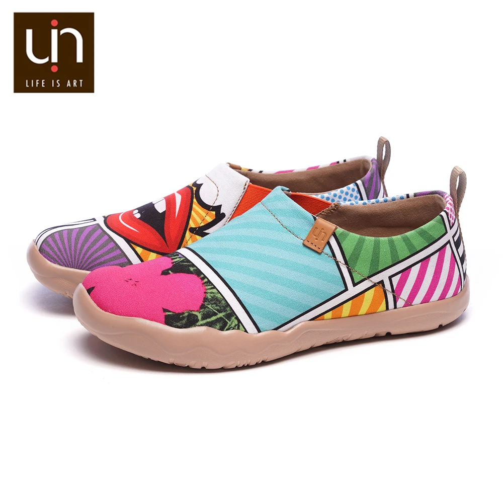 Туфли женские UIN из текстиля без застежек с рисунком мультфильмов | Обувь