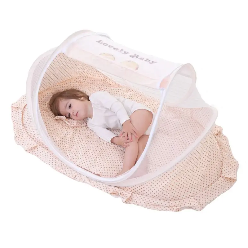 

110*58*50cm Portable Baby Crib Netting Summer Foldable Travel Baby Mosquito Net Bed With Pillow Mattress Set Newborn Sleep Bed