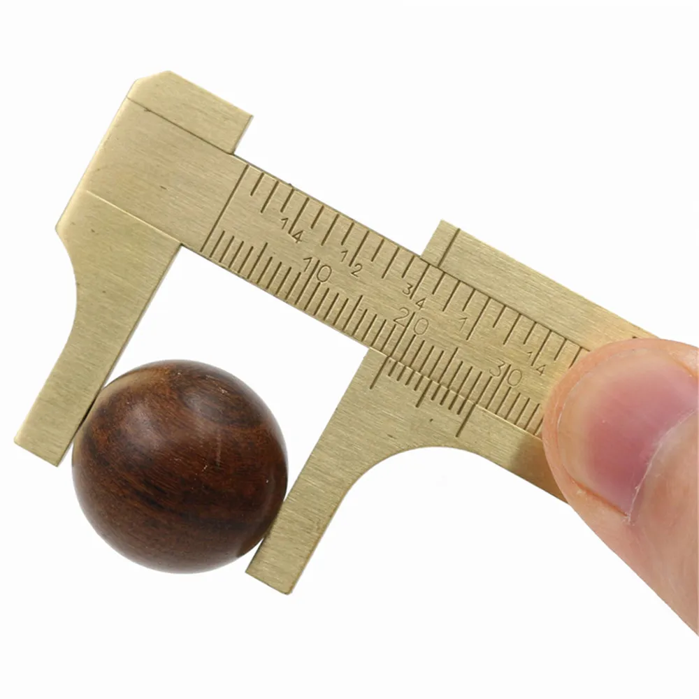 

80mm Mini Brass Sliding Ruler Double Scales Metal Vernier Caliper Gauge Micrometer Precision Measurement Tool for Office School