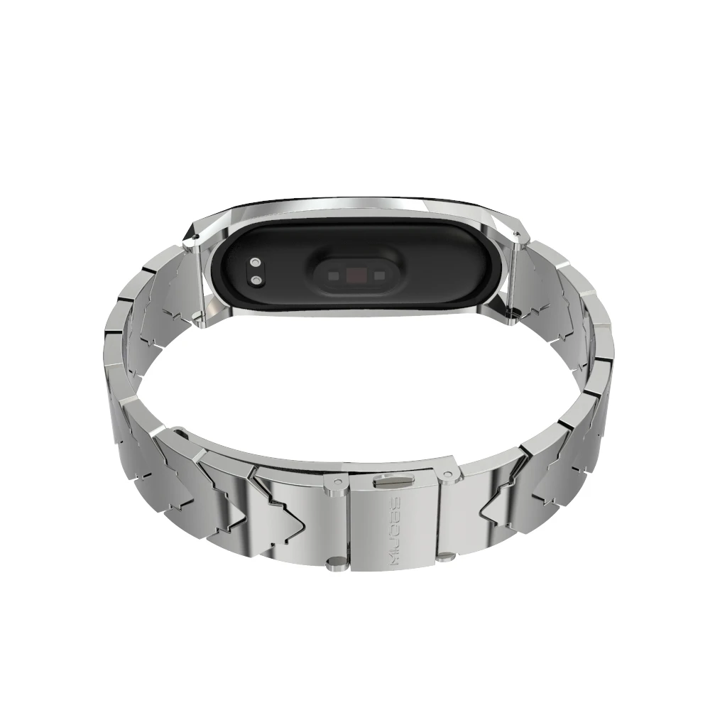 Ремешок для Xiaomi Mi Band 5 6 7 NFC Глобальный металлический браслет на запястье 4 Браслет