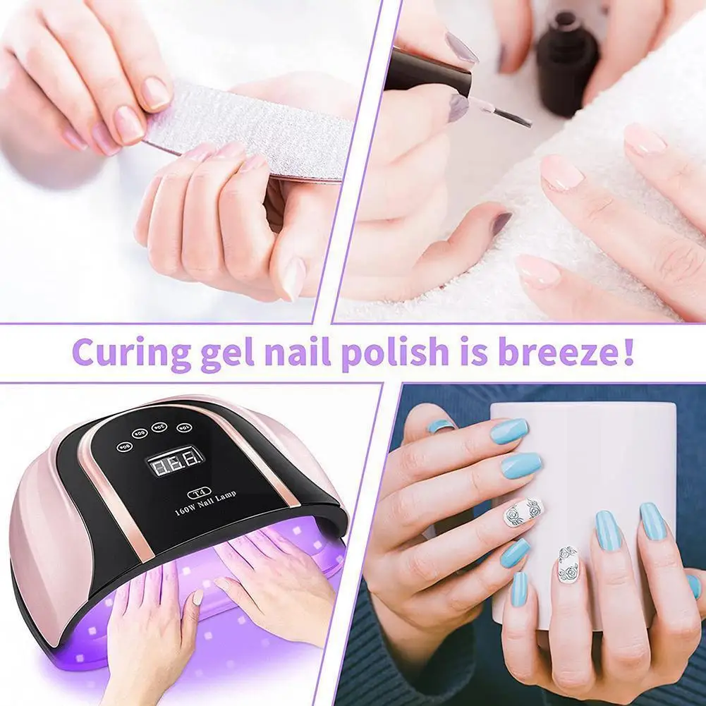 

160w Lamp Hands Dual Screen Nail Polish Bis Heat Lamp Bead Tool Source Dryer Light Sensor Lamp Auto Nail Led O7i6