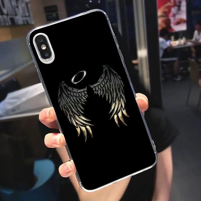 

demon wings Angel wings pattern Phone Case Transparent soft For iphone 5 5s 5c se 6 6s 7 8 11 12 plus mini x xs xr pro max