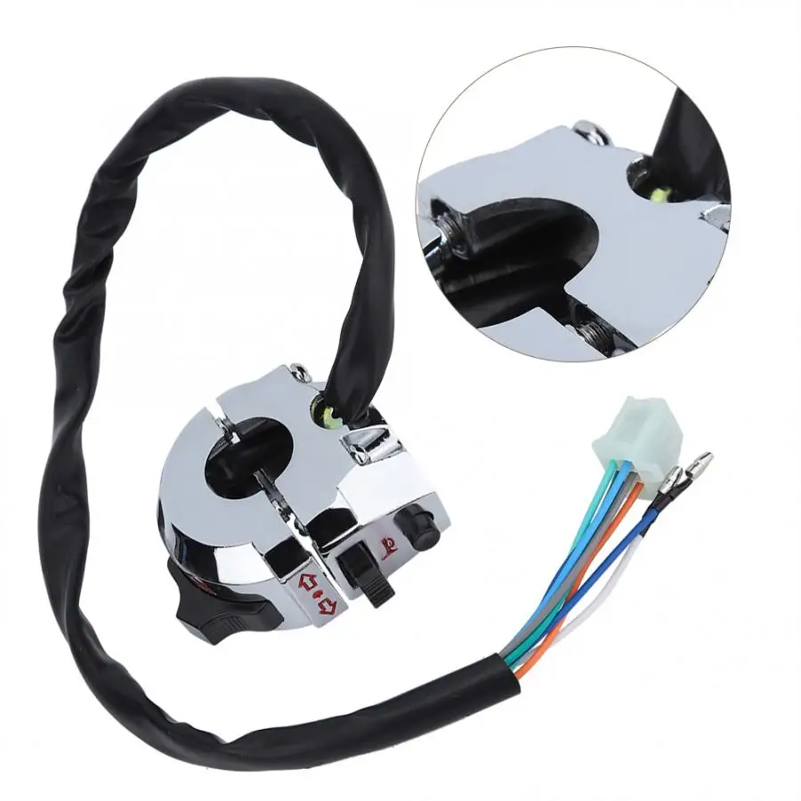 Переключатель сигнала поворота для мотоцикла цвет серебристый/хром руля 22