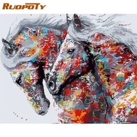 ruopoty 60x75cm diy frame painting by numbers kits horse animal paint by numbers kits unique diy gift for adult children