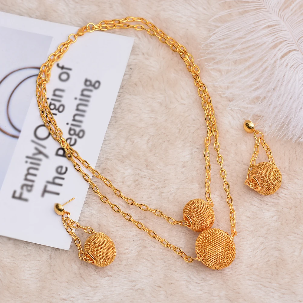 WANDO бусины золотистого цвета комплект ювелирных изделий в нигерийском стиле для