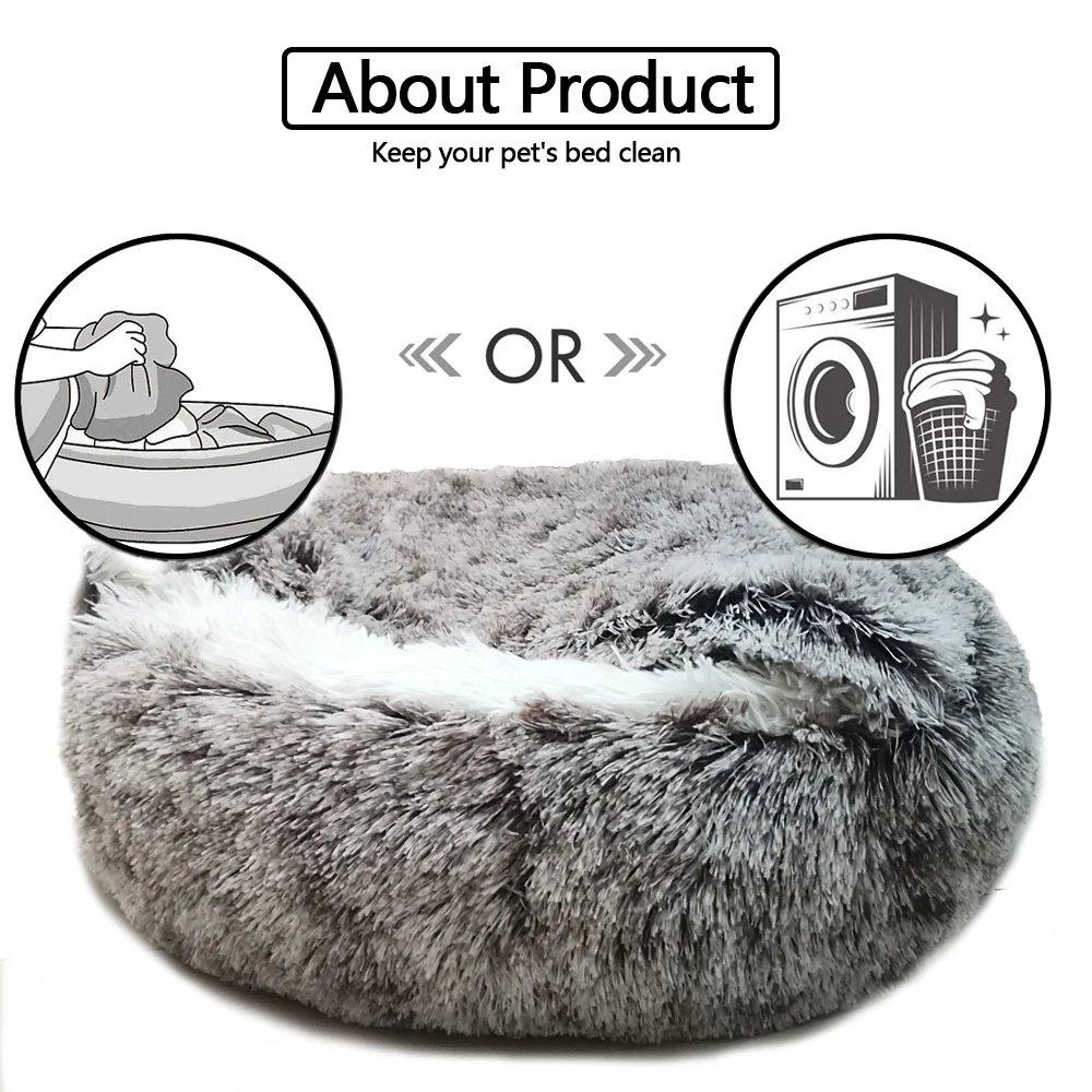 2 в 1 кошка кровать для домашних животных кота собаки круглые плюшевые теплая