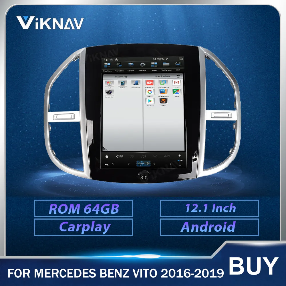 

Система android, автомобильный радиоприемник, мультимедийный плеер для Mercedes Benz Vito 2016-2019, автомобильный сенсорный экран, GPS-навигация, Стерео Авт...