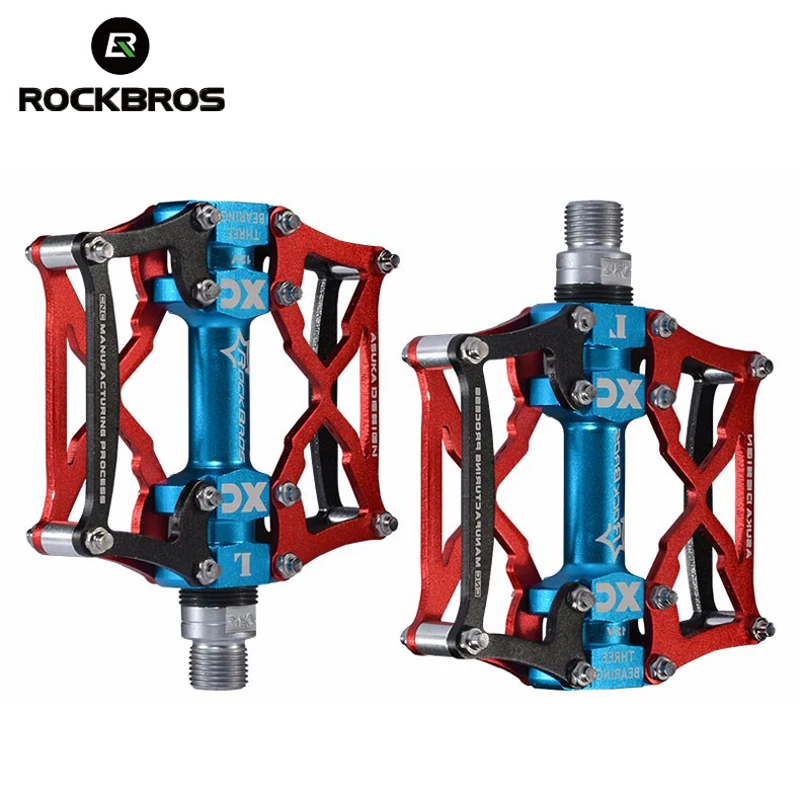 ROCKBROS CNC алюминиевый сплав велосипедные педали Ультралайт анти-скольжение на горном велосипеде педали, герметичный Подшипник велосипед MTB плоский велосипед Запчасти