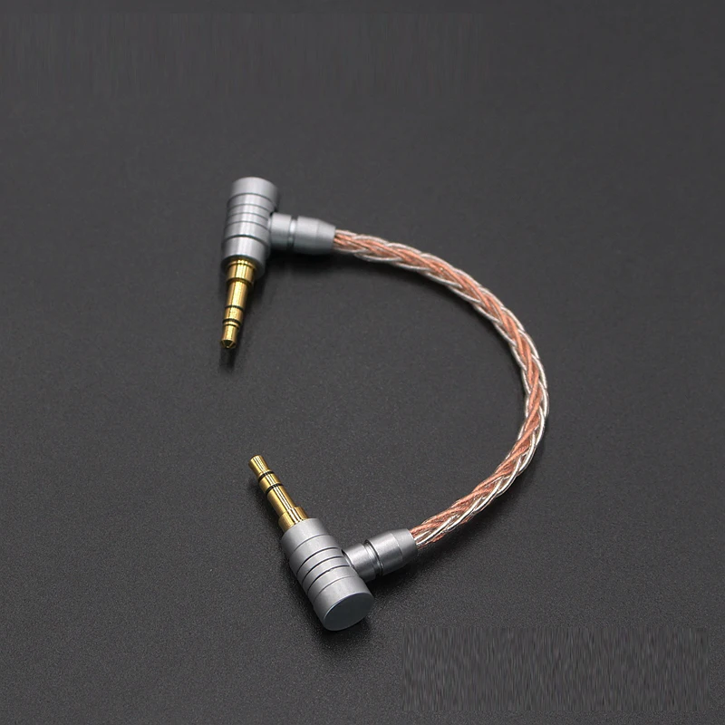 

Preffair 10cm 3.5mm Male to 3.5mm Male 8cores Silver Plated 3.5 mm Stereo Audio Hifi Audio cable car AUX wire cable
