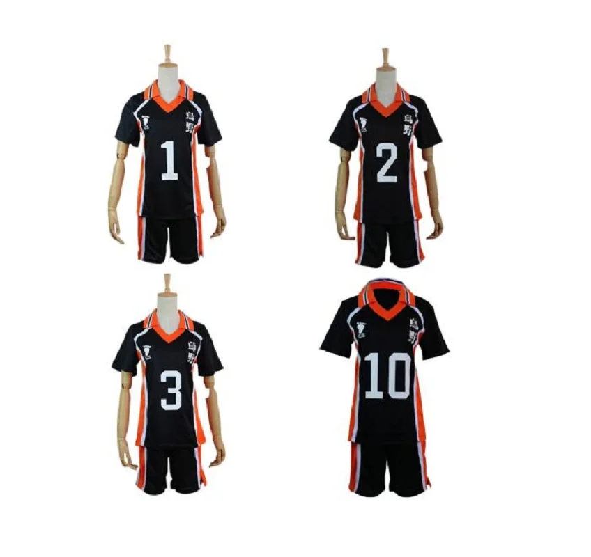 Haikyuu Косплей форма Karasuno Koukou старшая школа Футболка короткий полный комплект