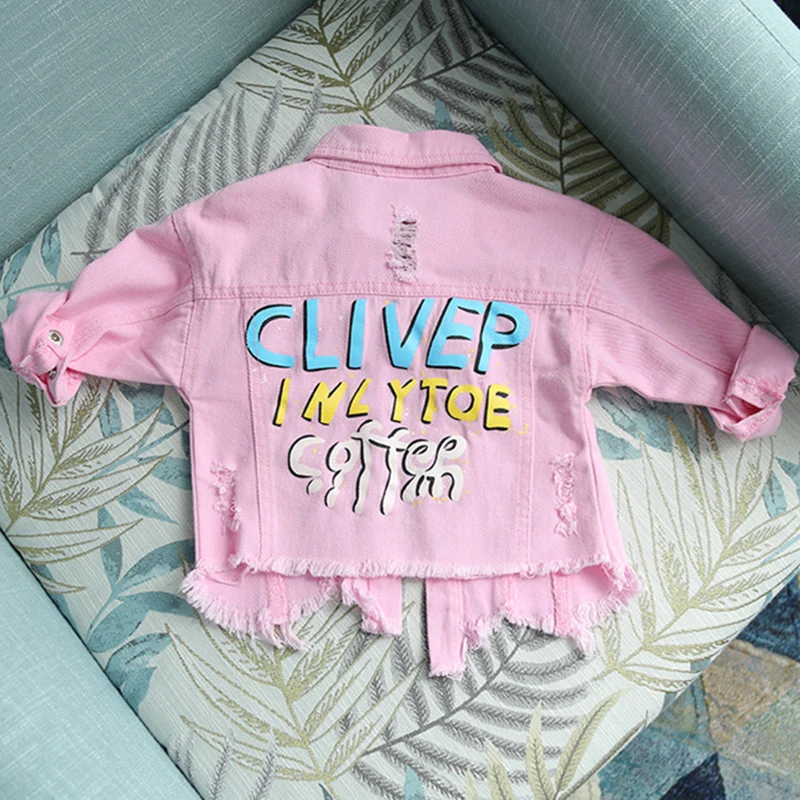 Куртка детская для девочек 3 цвета с длинными рукавами и принтом надписи на