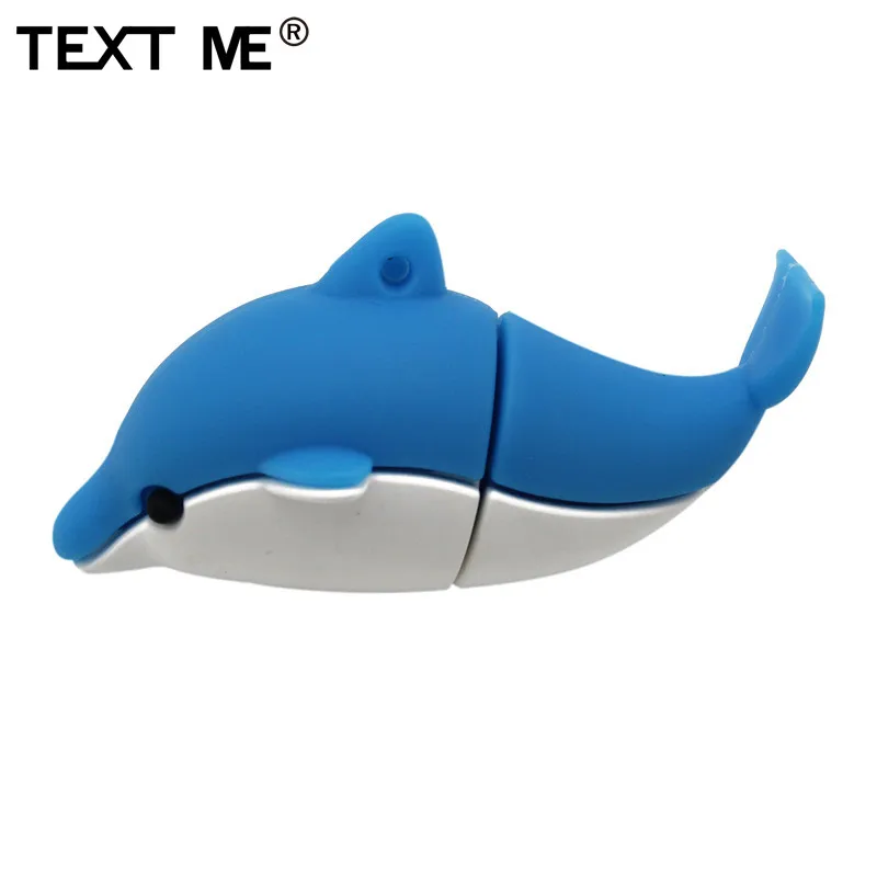USB флеш накопитель TEXT ME в виде мультяшного животного Дельфина 2 0 4 ГБ 8 16 32 64 ГБ|USB