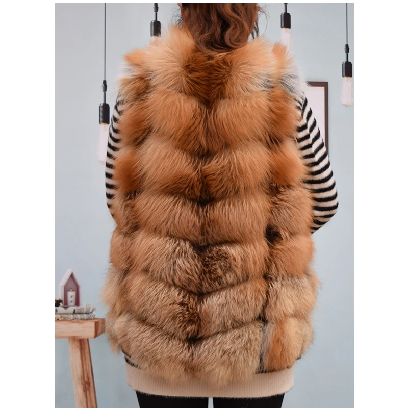 Natural red fox silver fox women's Vest natural non dyeing fashion high end winter warm women's Vest short