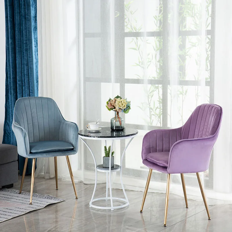 Скандинавские роскошные стулья для столовой оранжевые Современные тканевые Silla