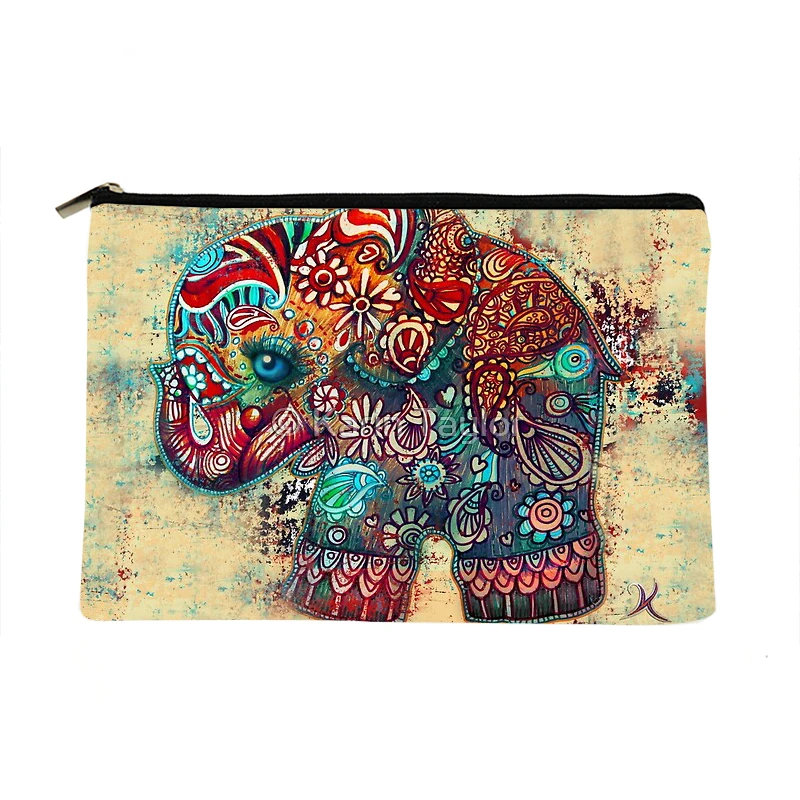 

Women Vintage Elephant Printed Make up bag Fashion Women Cosmetics Organizer Bag for Travel Colorful Storage Bag for Lady Bag