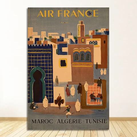 Французская живопись на холсте, винтажные настенные картины, настенная наклейка с искусственным покрытием, украшение для дома, подарок, путешествие в Европу, Японию, по воздуху