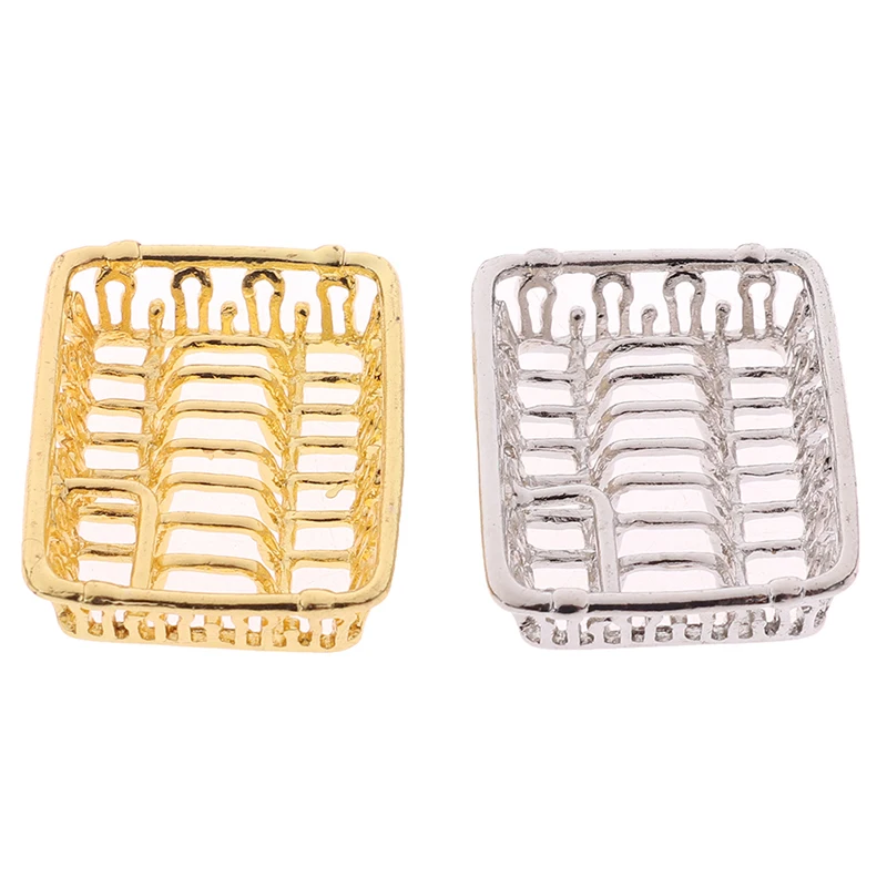 

New 1/12 Dollhouse Miniature Accessories Mini Dish Rack Simulation Furniture Kitchen Storage Shelf Model Toys for Doll House