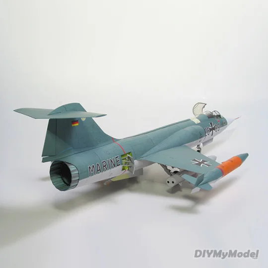 DIYMyModeI-rompecabezas a escala 1:33, F-104G de EE. UU., Starfighter, bricolaje, manualidades, KIT de modelo de papel, juguete hecho a mano-2
