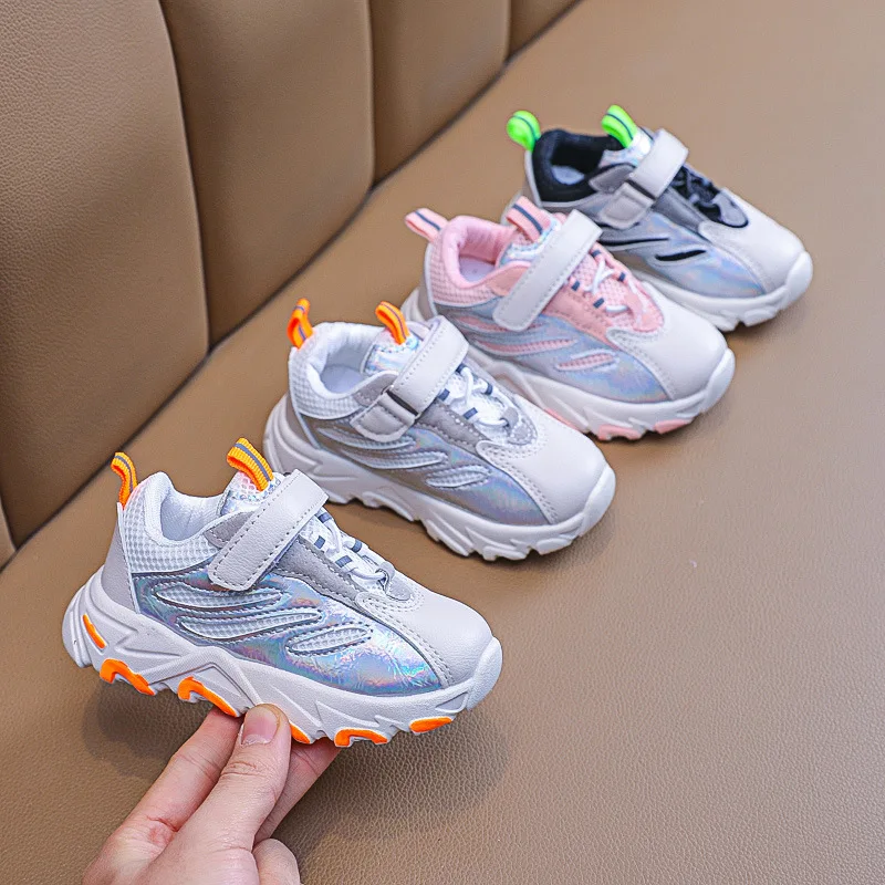 

New Spring/Autumn Children Clunky Sneaker Unisex Toddler Boys Girls Mesh Breathable Fashion Casual Kids Shoes Size 21-30