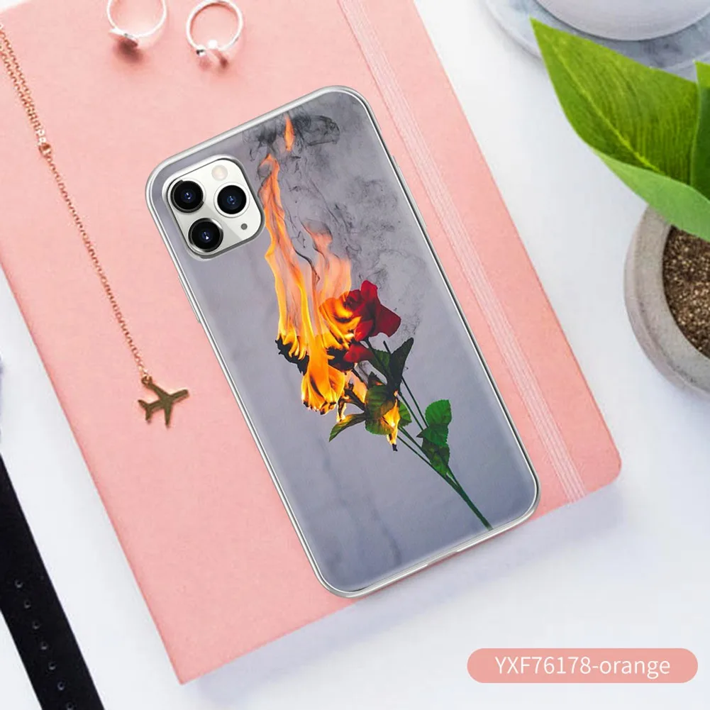 Чехол KISSCASE Flower для iPhone 11 Pro Max X 8 6 6s 7 Plus Мягкий чехол телефона с розовыми цветами XS XR