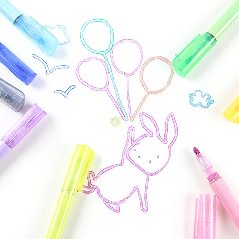 Художественные маркеры Flash Oil Ink Набор двусторонних маркеров для письма с толстым