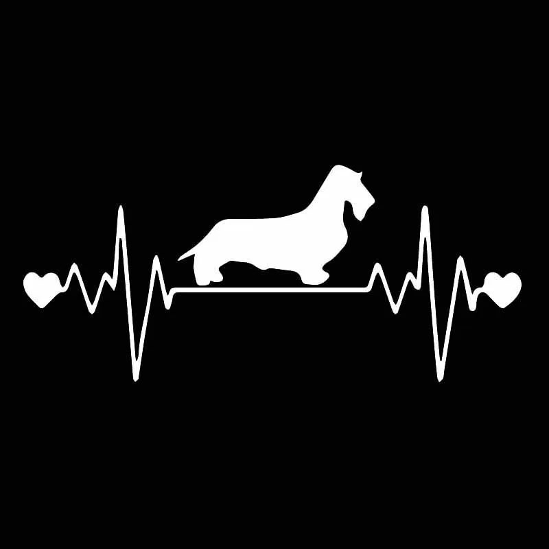 Aliauto индивидуальная Автомобильная наклейка Wirehaired Dachshund Lifeline Heartbeat Dog виниловые
