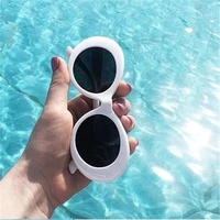 2021 goggle kurt cobain glasses oval sunglasses ladies trendy hot vintage retro sunglasses womens white black eyewear uv