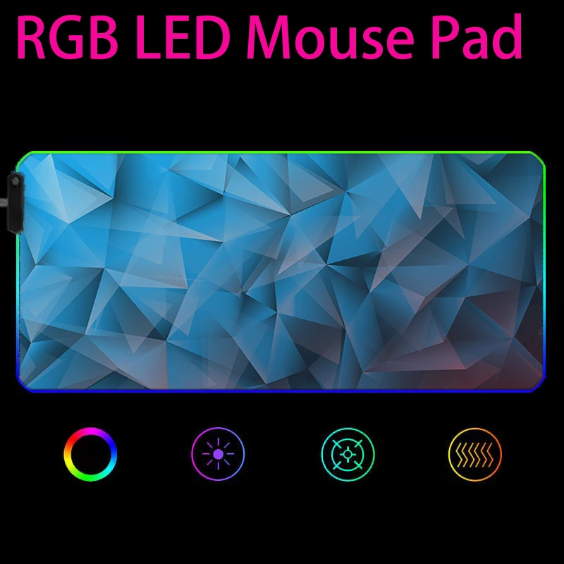 

Abstract geometry Mousepad Rgb Mouse Pad Pc Gamer Gaming Accessories Led 90X40 Mouse Mats Computer Desk Backlit Mice Mat Pad