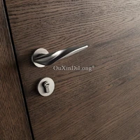 1set irregular streamline door lock handle anti theft modern furniture gate for home security interior door lock set gf353