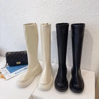 2021 new autumn and winter handsome and fashionable but knee high boots thick soled soft surface martin boots women