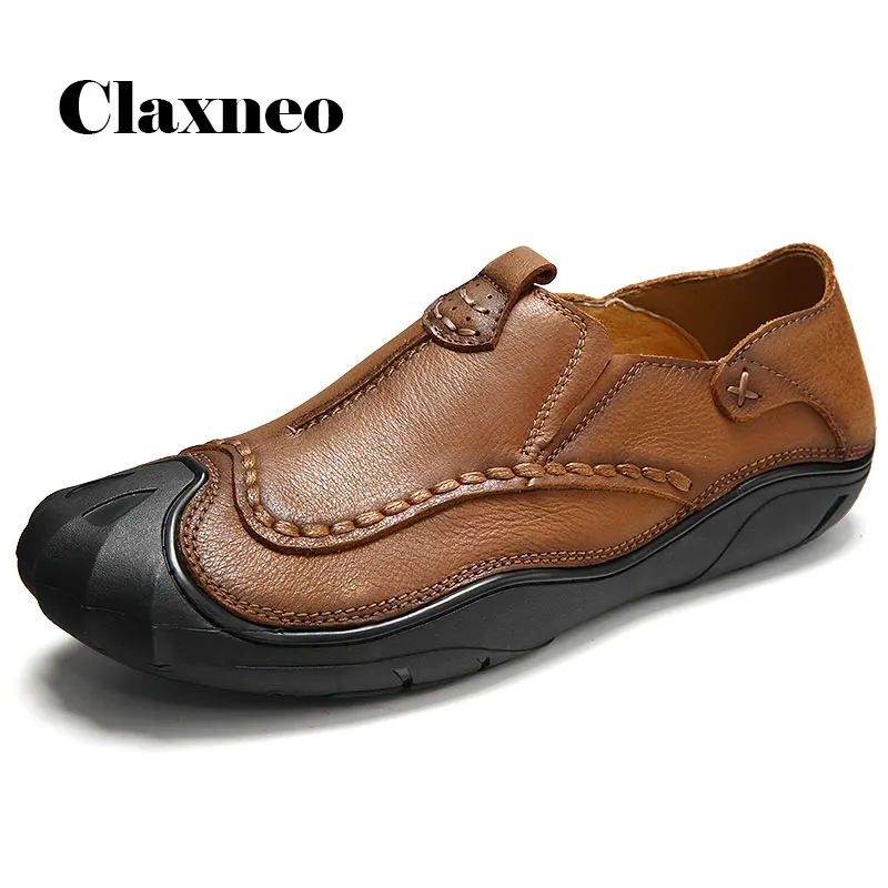 Man Loafers Genuine Leather 2020 Summer Autumn Men's Shoes Slip on Male Casual Shoe Outdoor Walking Footwear Breathable | Обувь