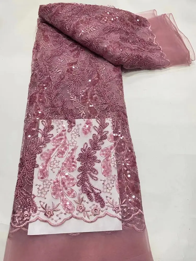 

Новинка 2022, вышитые Французские тюлевые кружева с блестками для вечерние ринки/свадебного платья YDPN108