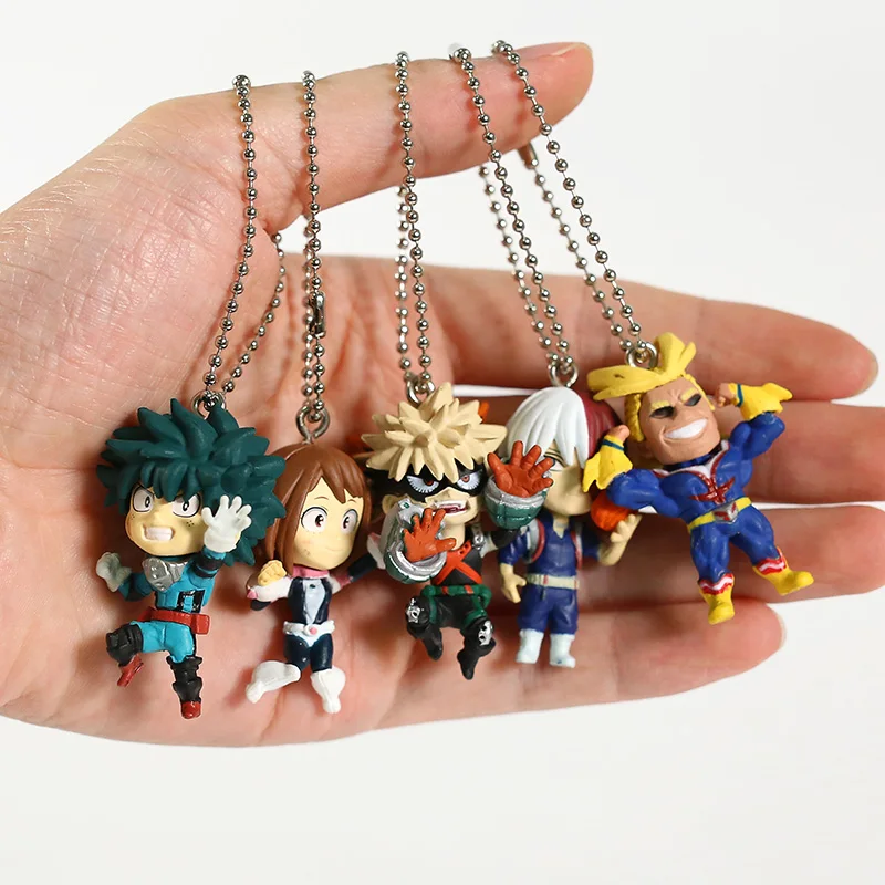 

My Hero Academia Midoriya Izuku Shoto Todoroki Bakugou Katsuki All Might Ochaco Uraraka Mini PVC Figures Toys Pendants 5pcs/set