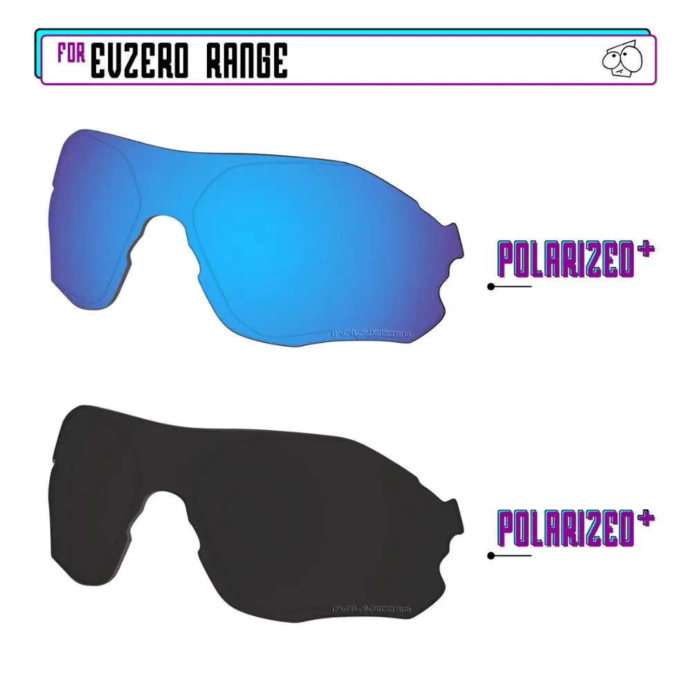 EZReplace Polarized Replacement Lenses for - Oakley EVZero Range Sunglasses - BlackPPlus-BluePPlus