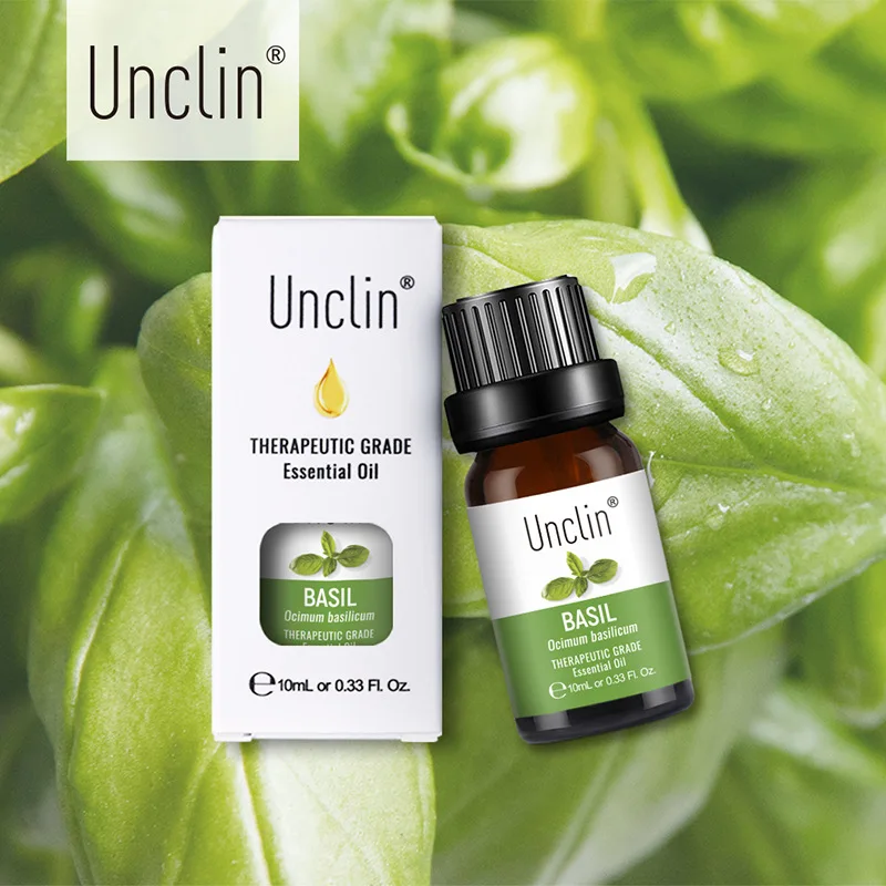 Эфирные масла Unclin Basil 10 мл чистые эфирные с подарочной коробкой для ароматерапии